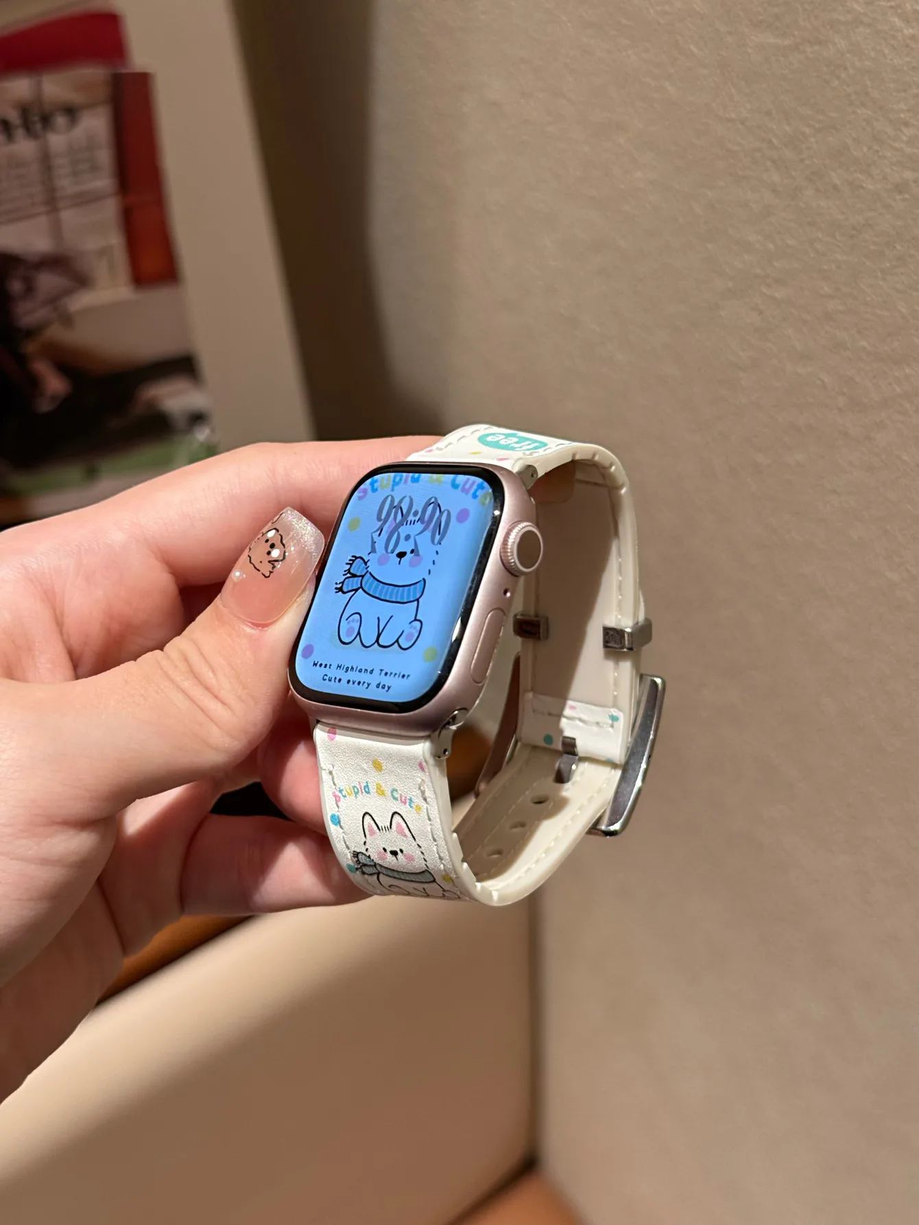لطيف جرو سيليكون حزام من الجلد لساعة أبل الفرقة 10S 42/46 مللي متر 49Ultra SE سوار ل Iwatch 38/41/45 40/44 مربع مشبك