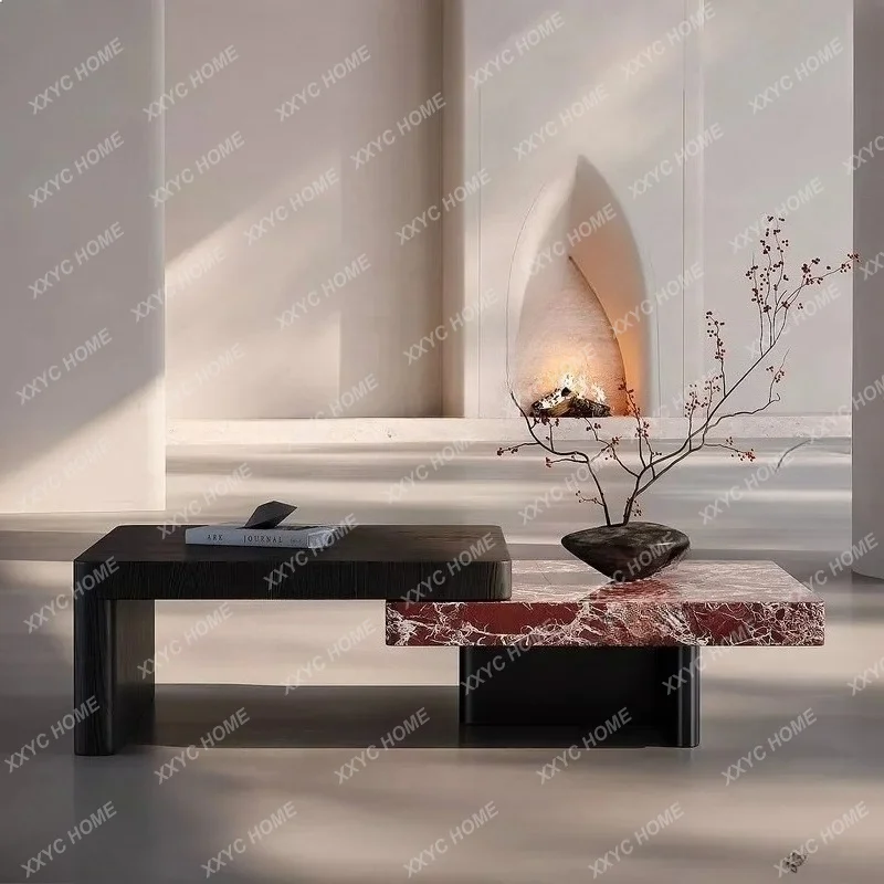 XXMarble Coffee Table Luxury Creative LivinRoom Extendable Contrast Color Side Table