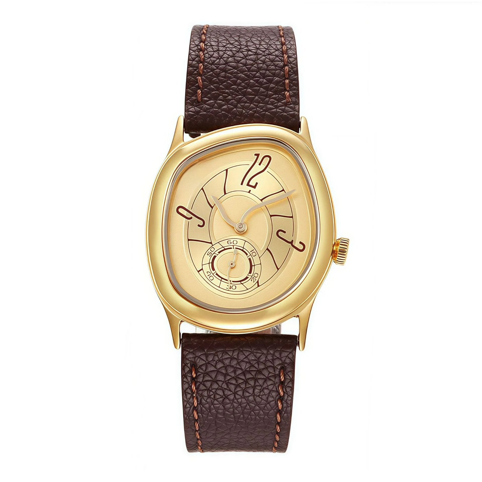 New original shaped twisted watch, fashionable unisex niche strap quartz watch, high aesthetic value unique