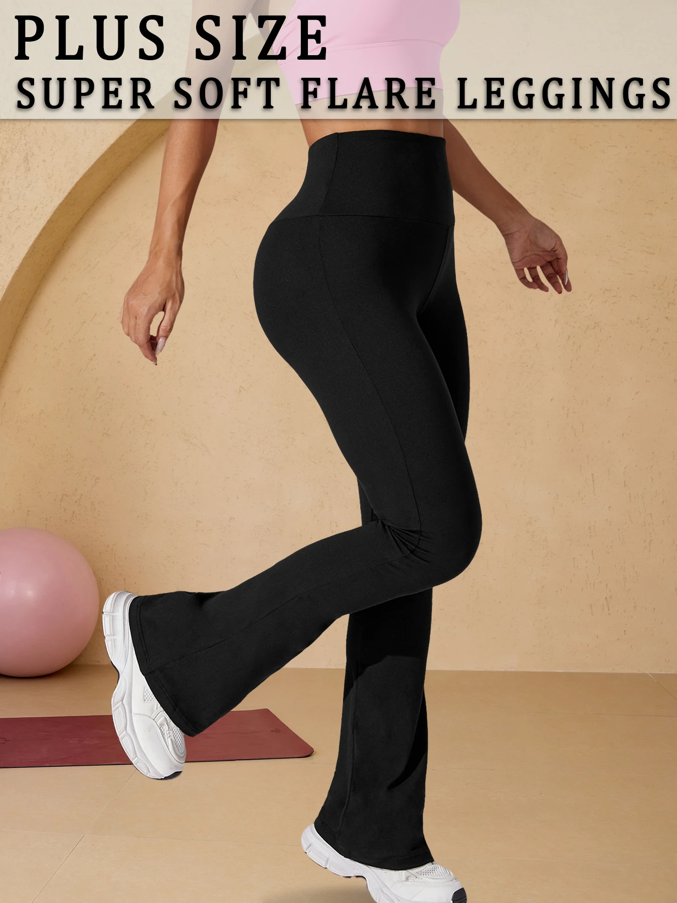 

Леггинсы больших размеров для женщин, супер мягкие капри для йоги с высокой талией и контролем живота, без прозрачных леггинсов для тренировок и бега