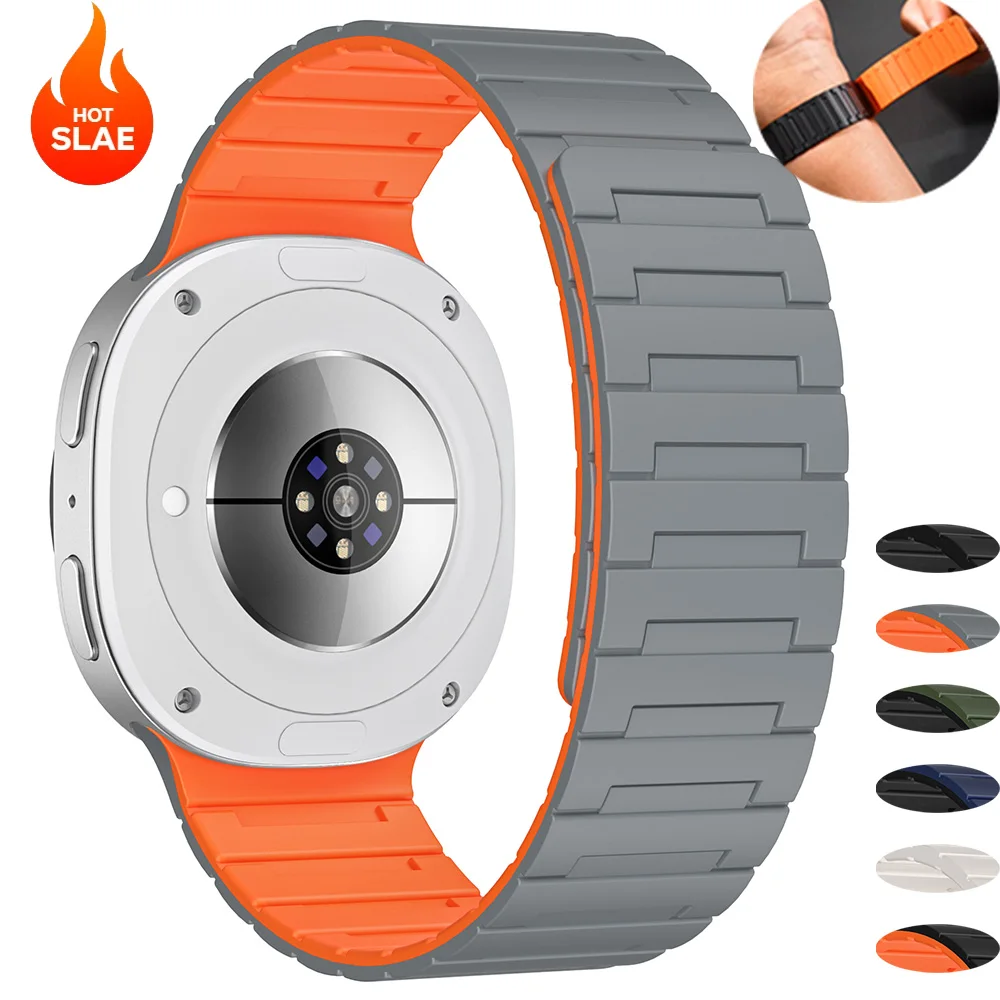

Sport Silicone Strap For Samsung Galaxy Watch 8/8 Classic 40mm 44mm Magnetic Replacement Band For Galaxy Watch 8 Bracelet​