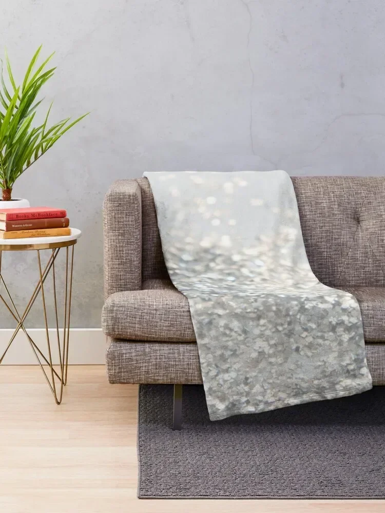 Silver Gray Glitter #3 (Faux Glitter) #shiny #decor #art Throw Blanket Sofa Single Giant Sofa Summer Beddings Blankets