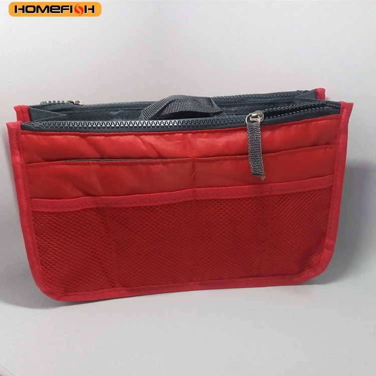HOMEFISH Multi Pocket Portable Cosmetic Storage Bag, Large Capacity Double Zipper Travel Mommy Toiletry Bag