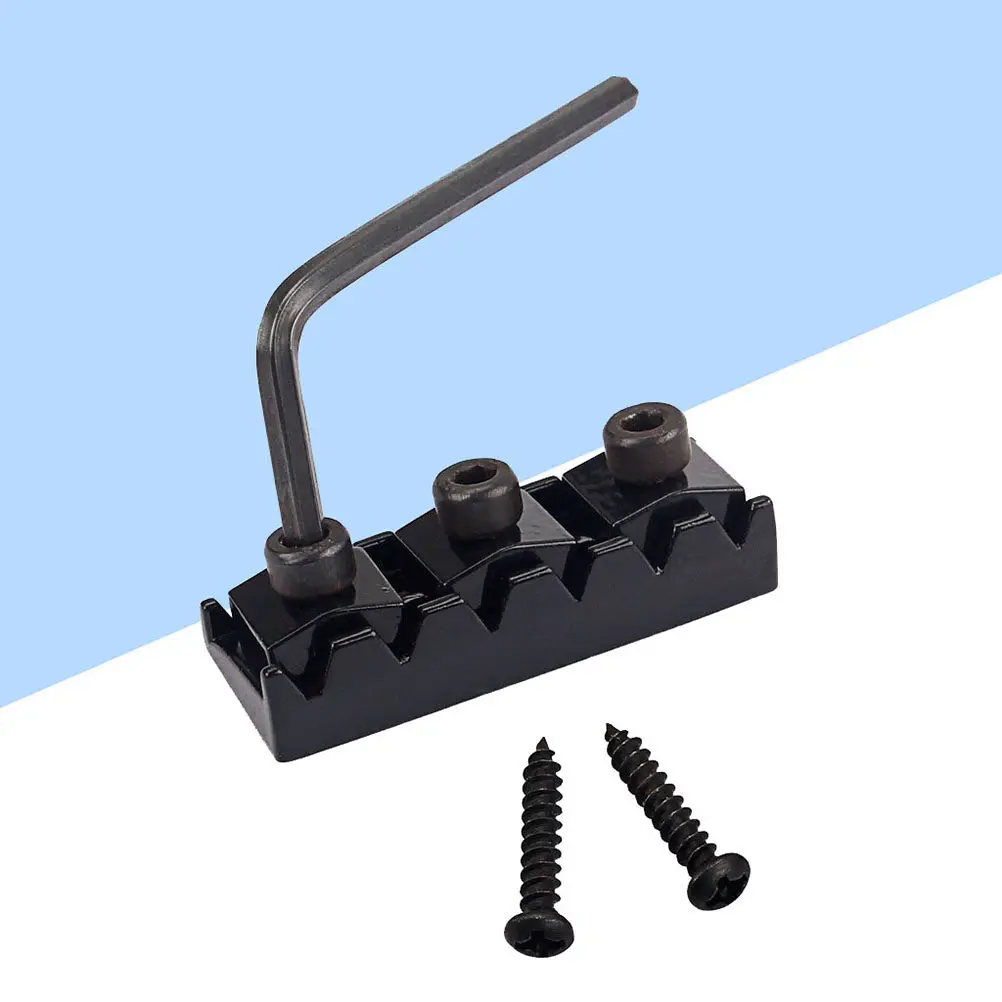 Zinc Alloy Guitar Locking Nut 42Mm Black Electric Guitar String Lock Replacement Parts Stable Tuning Wrench