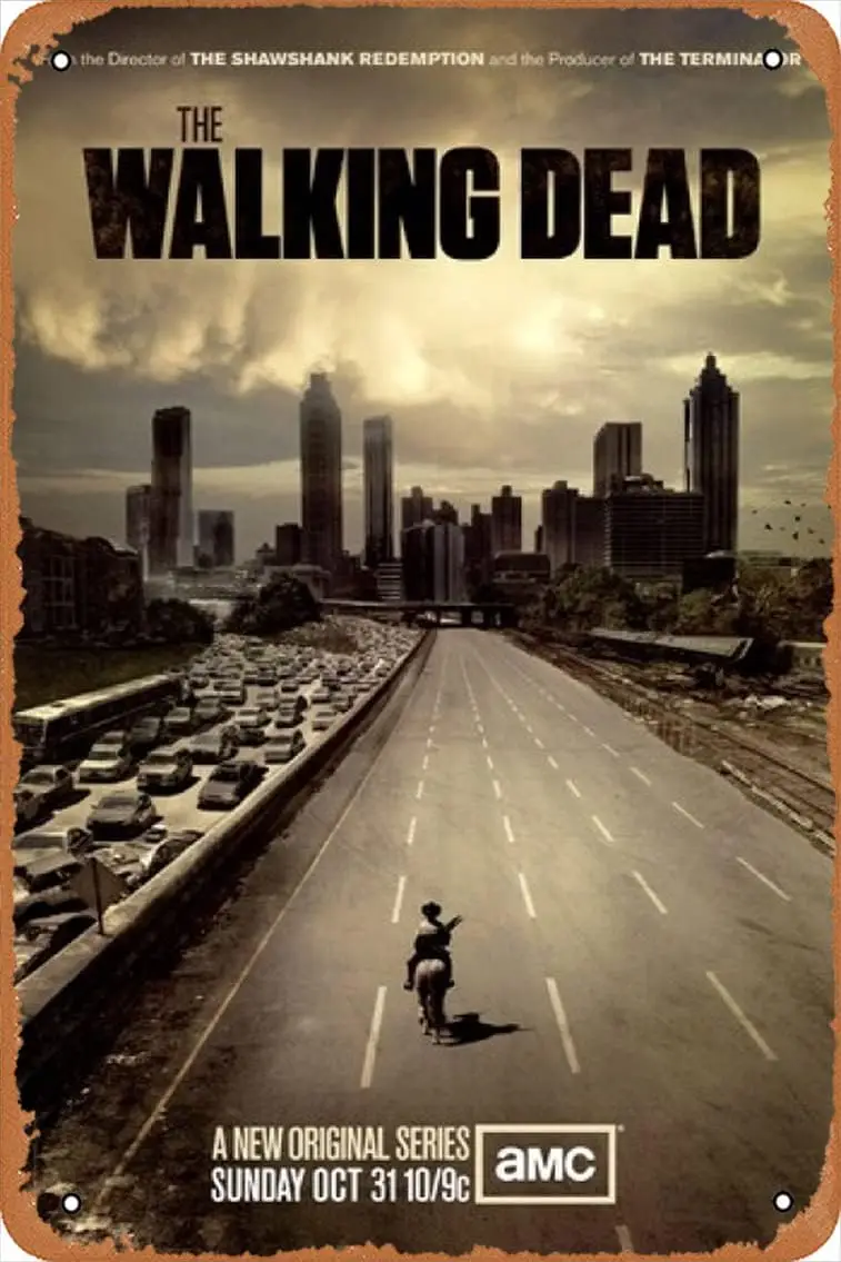 Оловянная картина Ходячие мертвецы, жестяной знак, металлический знак, украшение для стен дома, разноцветный, 8 дюймов x 12 дюймов