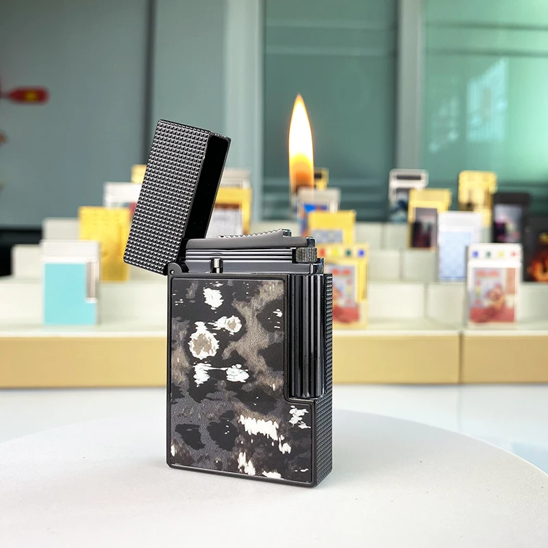 

Новая памятная серия, роскошная бутановая зажигалка с одним и двойным пламенем, плоский тон, натуральная краска для курильщика L2, серия 19020.