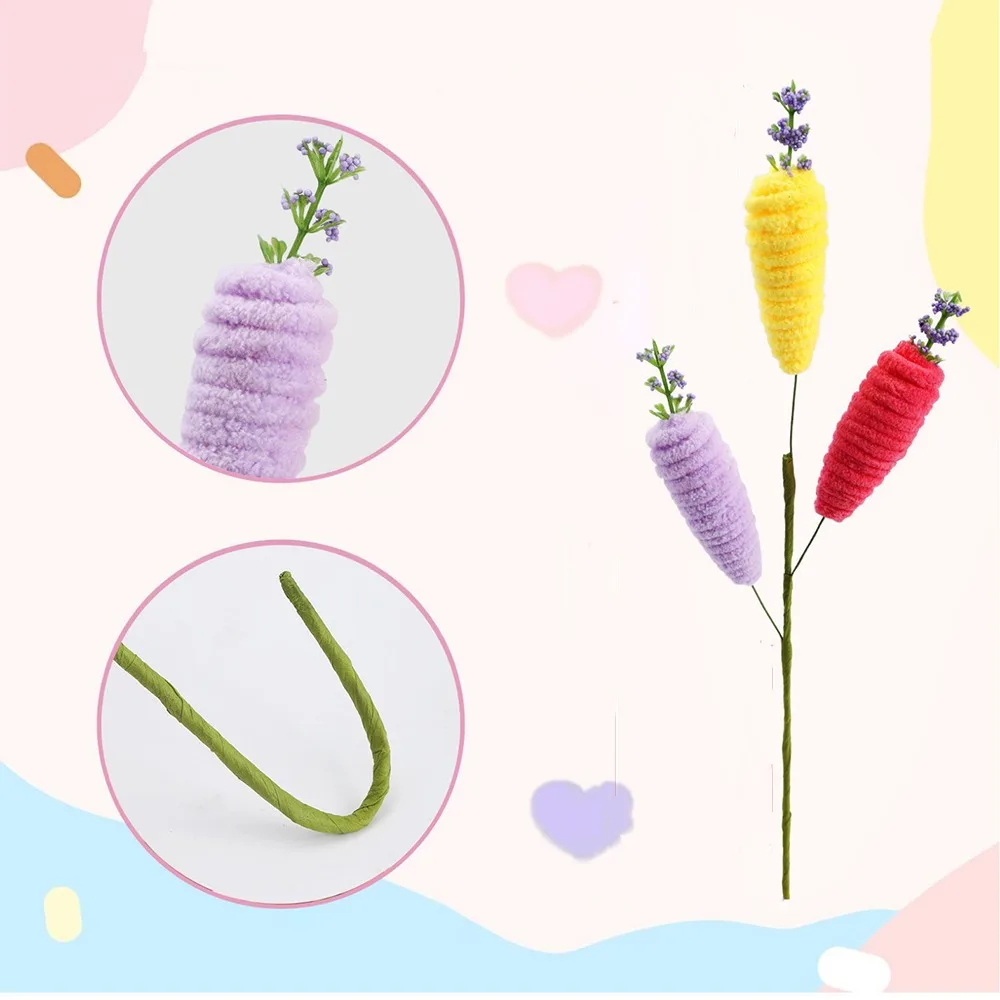 

Colorful Easter Foam Radish Branch Handicraft Ornament Realistic Carrot Sprigs Easter Theme Exquisite Carrot Bouquet Branch