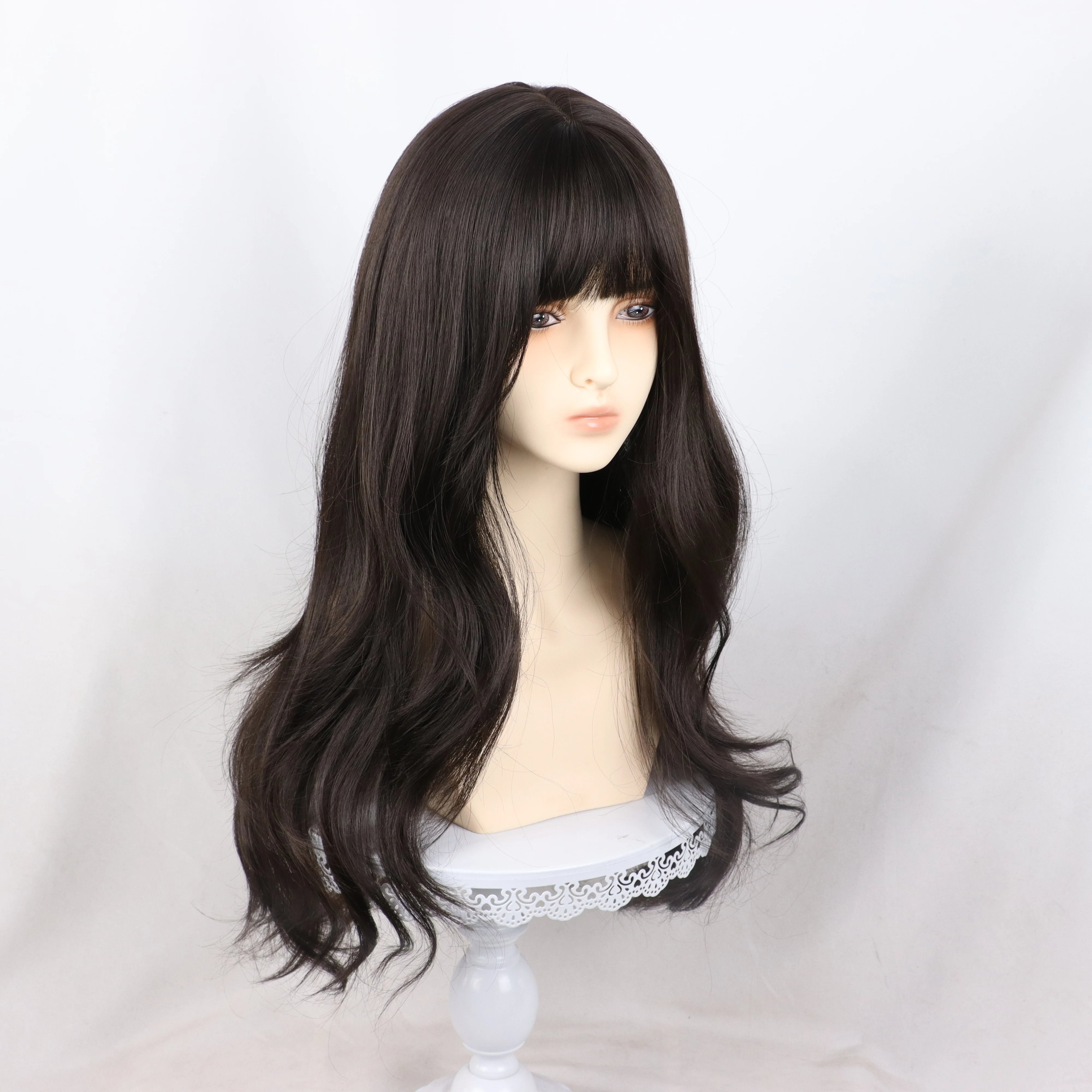 50 سنتيمتر الباروكات للنساء أنيقة مجعد قليلا الألياف الشعر للسيدات مقاومة للحرارة تأثيري الباروكات للإناث #3