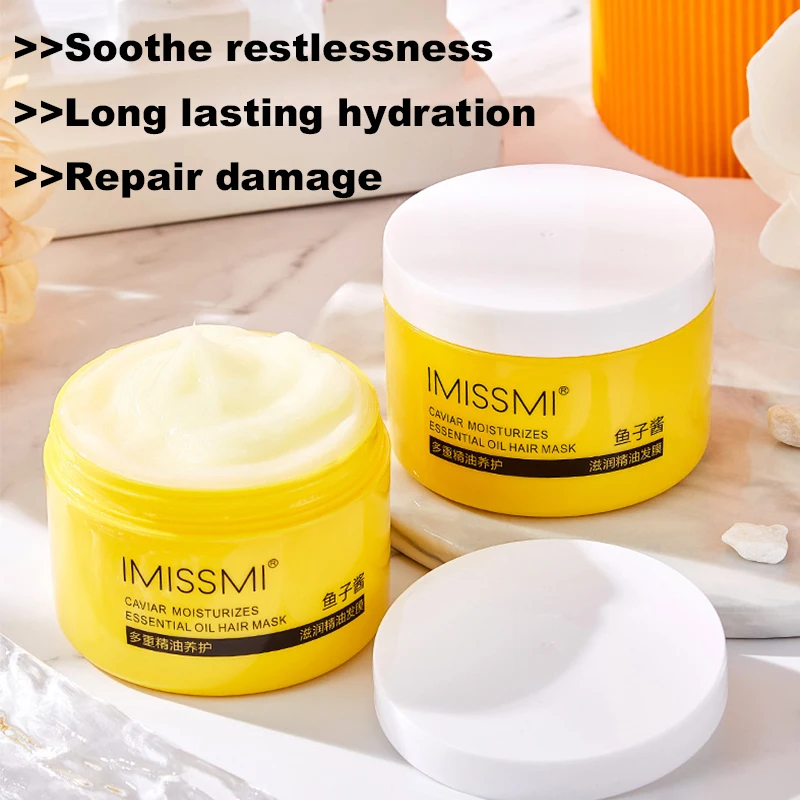 5\' Repair Hair Mask Caviar Hair Treatment Conditioner Frizz Dry Damaged Hair Stronger Deep Nourishing Soft Fluffy Baking Cream