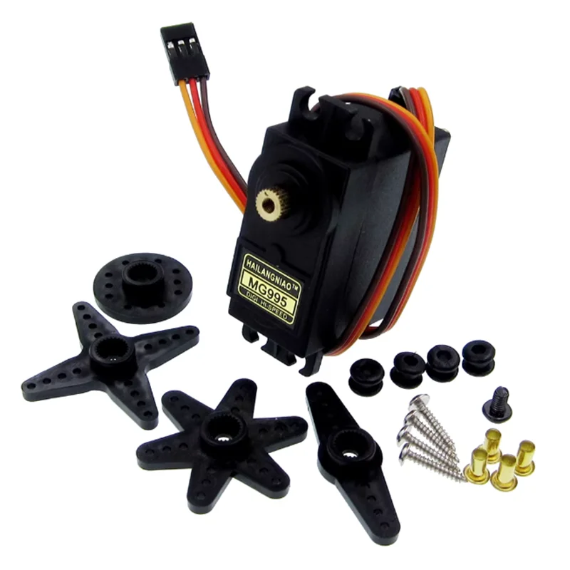 MG995 MG996R Low- to mid-end analog servos widely used in robotics, RC cars, mechanical arms, and other fields