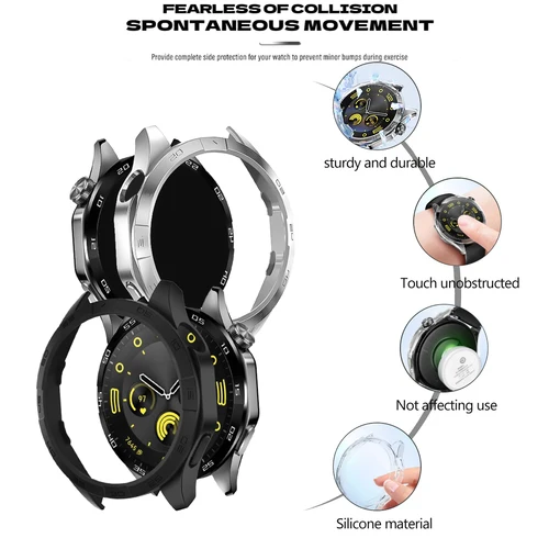 Imagen 2 del producto Funda para Huawei Watch GT 4, funda protectora de 46mm, parachoques duro de PC para accesorios GT4 para hombres y mujeres (sin protector de pantalla de vidrio)