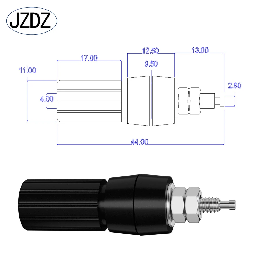 JZDZ 10PCS 4MM Banana Socket Binding Post Nut Banana Plug Jack Electrical Connector Terminal DIY Parts J.50008