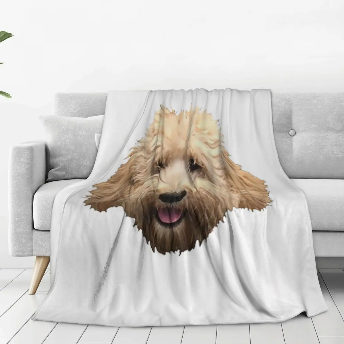 Rosie The Goldendoodle Grey Blankets Flannel Throw Blankets Sofa Throw Blanket For Couch Bedding Office Throws Bedspread Quilt