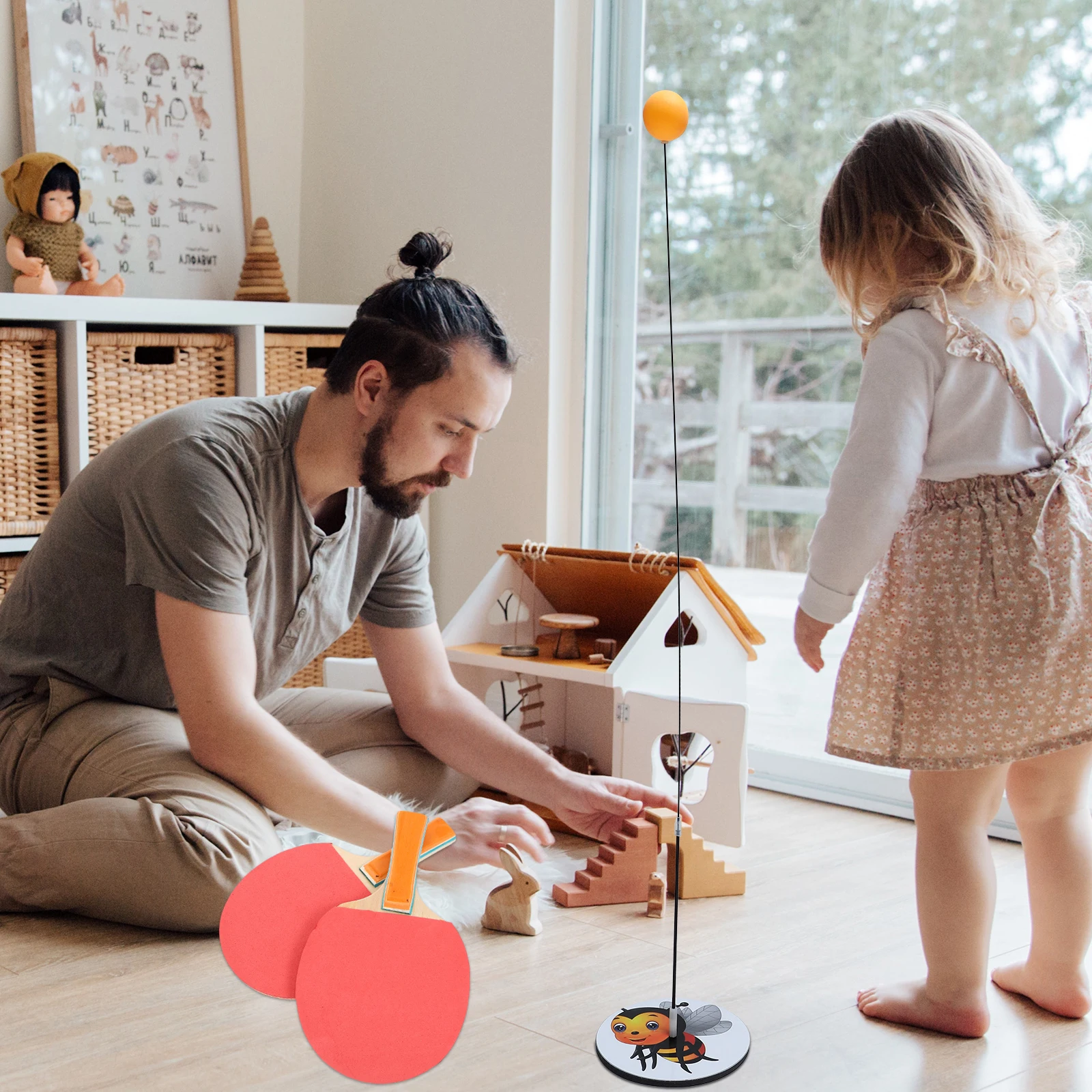 

1 комплект, эластичный тренажер для настольного тенниса-устройство для тренировки понг, домашняя игрушка для занятий спортом на открытом воздухе-понг, одиночное устройство