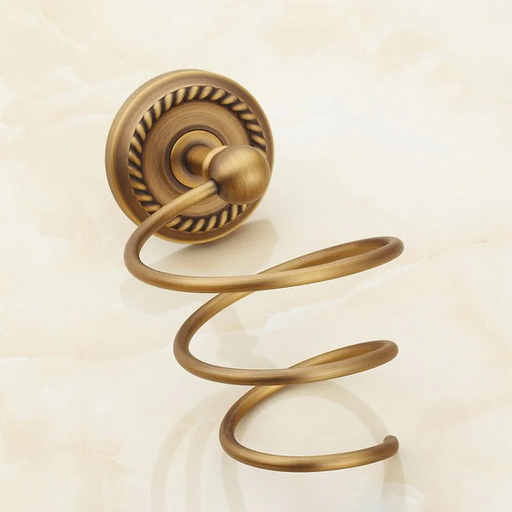 

Antique Brass Wall Mounted Bathroom Accessories Hair Dryer Holder aba272