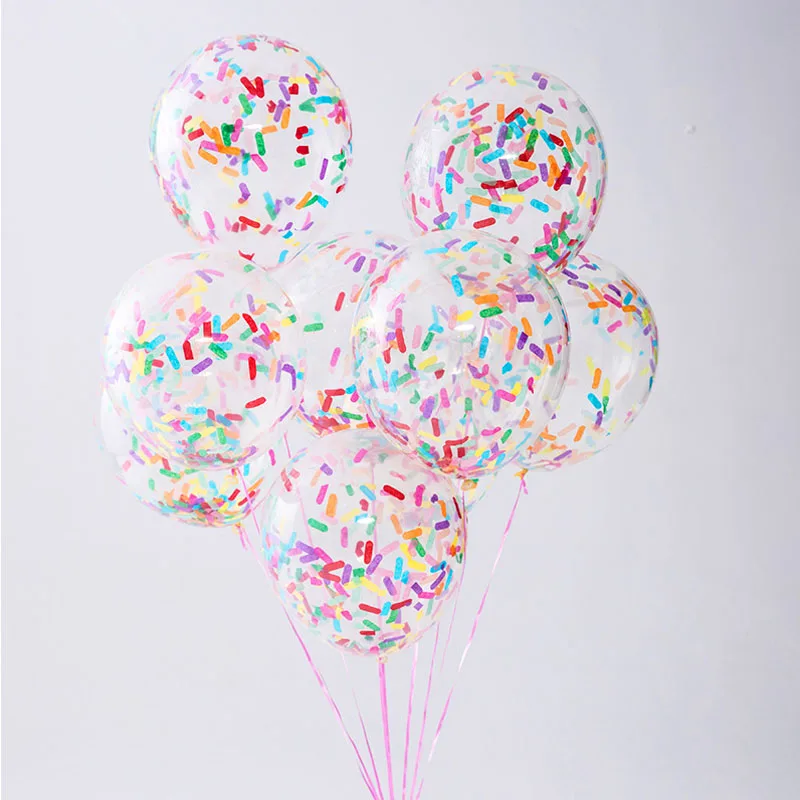 20pcs 12inch Rainbow Confetti Balloons Ice Cream Mixed Color Balloon Wedding Anniversary Decoration Birthday Party Baby Shower