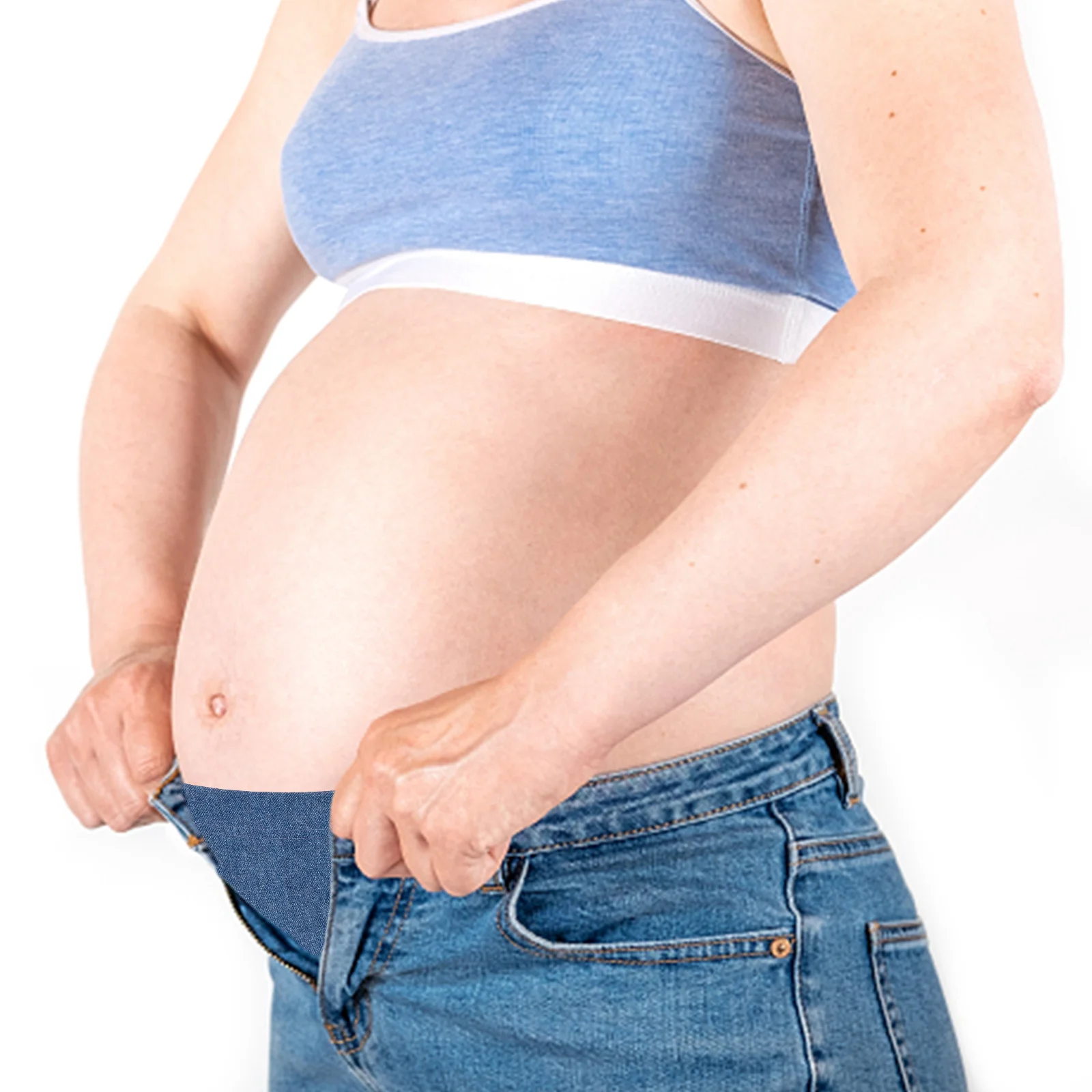 2 قطعة موسع الخصر المريح السراويل المرنة زر تمديدات بسط قابل للتعديل حزام موسع للرجال النساء الجينز السراويل