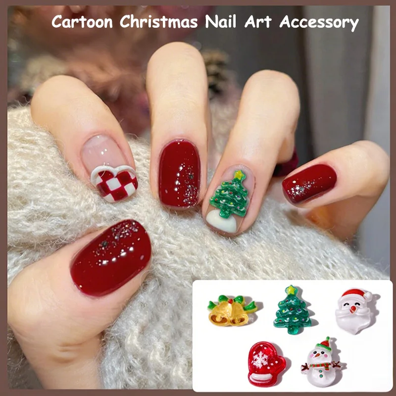 20 قطعة ثلاثية الأبعاد مختلط عيد الميلاد مسمار الفن السحر Kawaii شجرة عيد الميلاد سانتا كلوز الرنة قفازات مسمار أجزاء لتقوم بها بنفسك مسمار الديكور