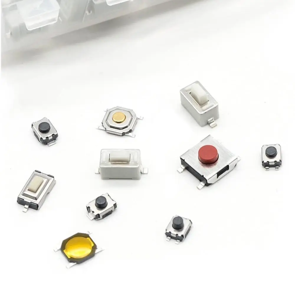 100/200/250pcs 10 Types Tactile Push Button Switch with Box Waterproof Car Remote Control Keys Button