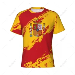 Custom Name Nunber Spain Flag Color Men Tight Sports T-shirt Women Tees jersey For Soccer Football Fans