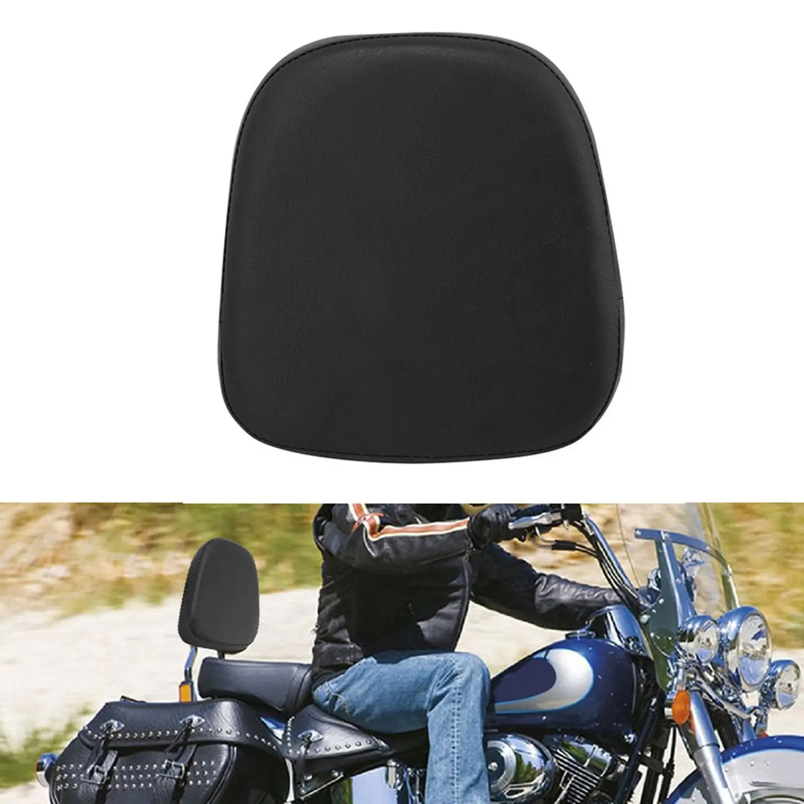 Motorcycle Passenger Sissy Bar Backrest Cushion Easy to Use Rear Pillion Pad Quality Removable Motorcycle Rear Seat Pillion Pad view 4