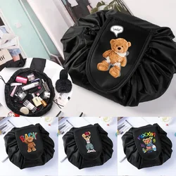 Bolsa de maquillaje portÃĄtil para mujer, estuche de cosmÃĐticos grande, organizador con cordÃģn, bolsa de aseo personalizada, neceser