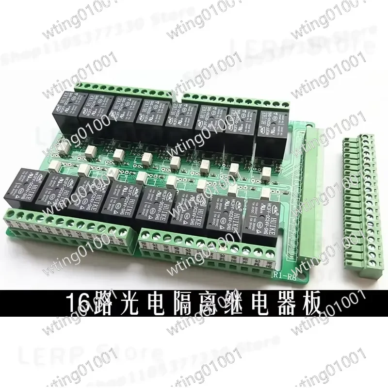 for 16 Channel Relay Switch Board with Optocoupler Isolation and Signal Amplifier Compatible for PLC Systems Supporting 5V