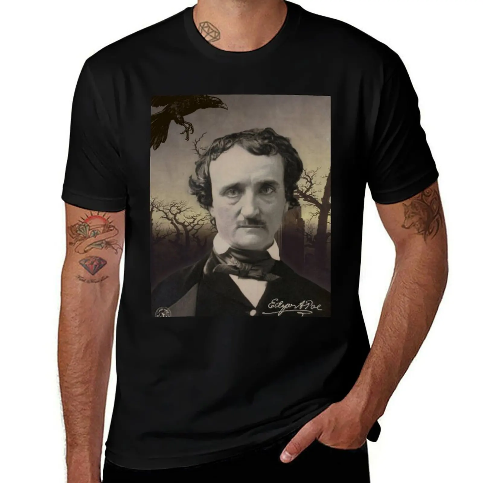 Gothic Wall Art - Edgar Allan Poe - Raven T-Shirt Breathable Travel T-Shirt