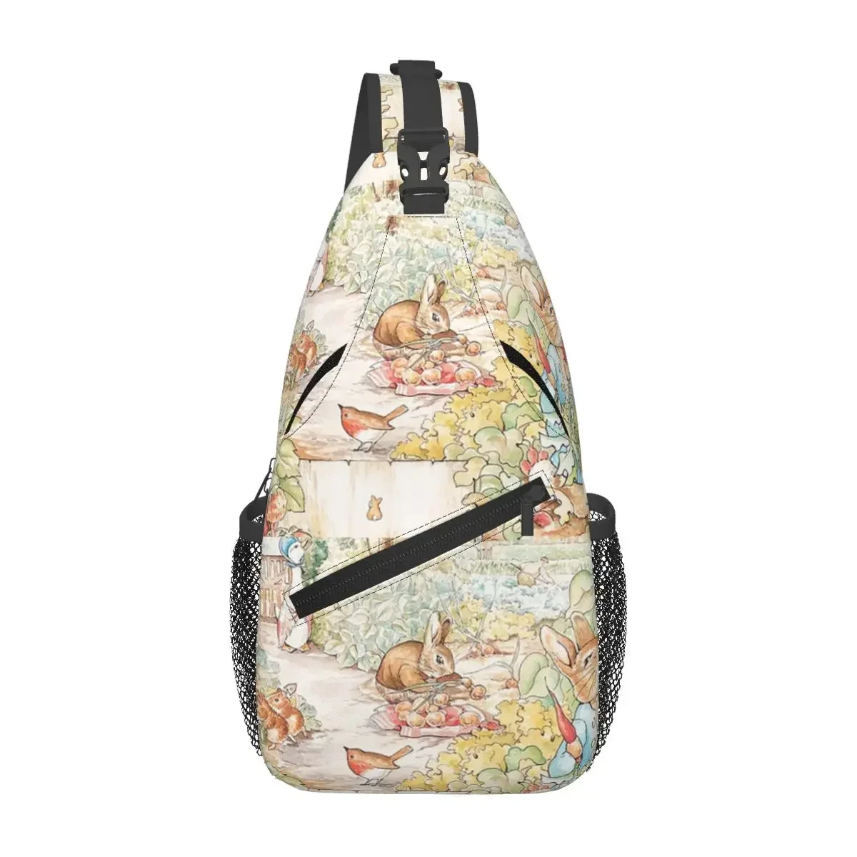 

The World Of Beatrix Potter Large Chest Bag Men Sling Crossbody Backpack Chest Bag Travel Hiking Daypack Shoulder Bag