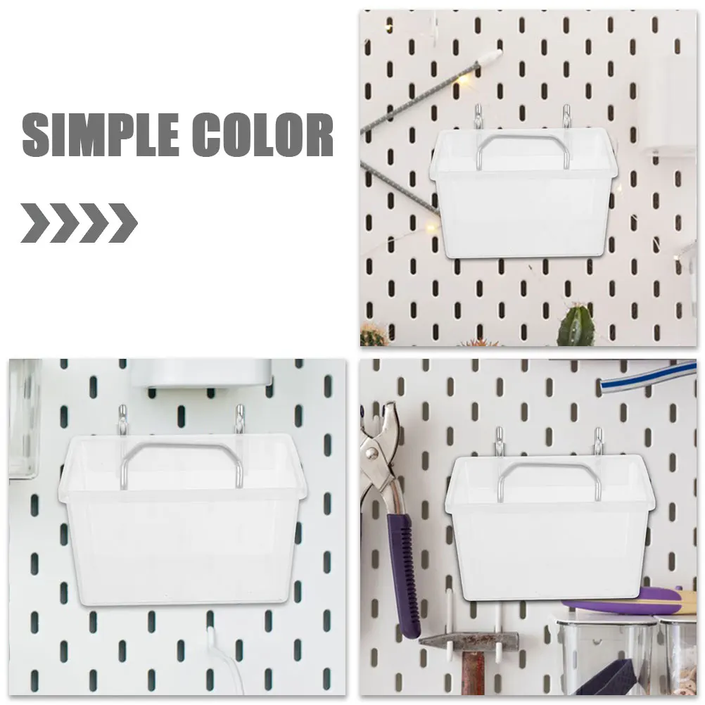 

2 Sets Pegboard Baskets Parts Box Tools Containers Thicken Garage Hooks Organizer Accessories