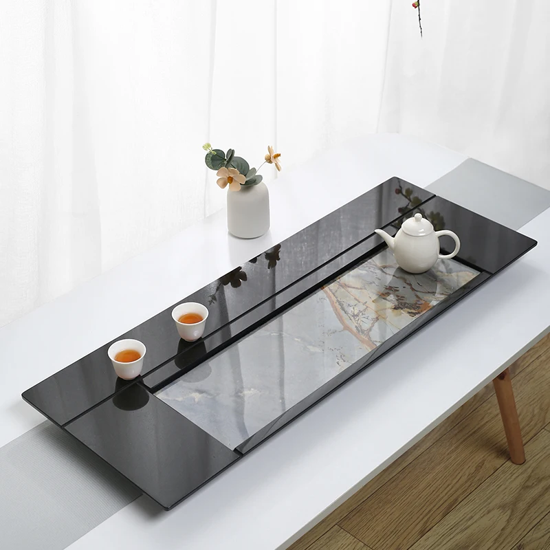 High-grade rock slab light luxury natural Wujinshi tea tray tea table tray