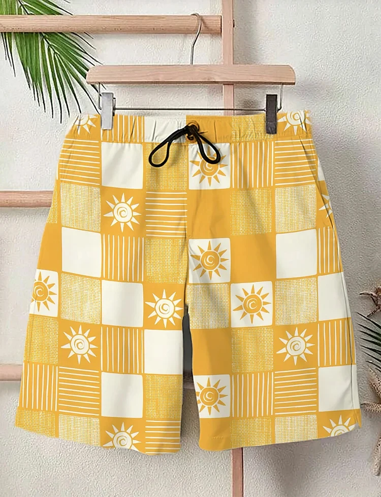 2025 verão novo 3d japonês onda impressão rua hip-hop calções casuais masculinos verão calções de banho com cordão calções casuais