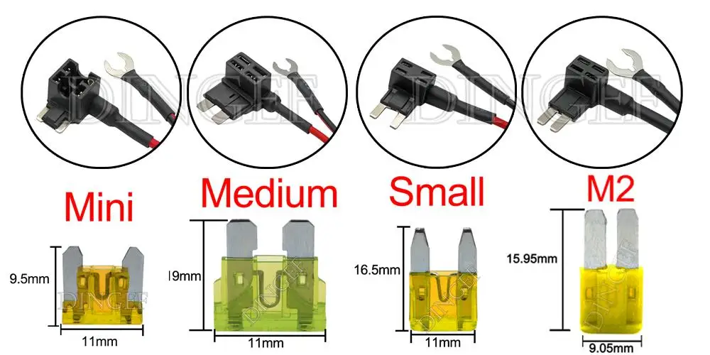 1Set Pure Copper Car Cigarette Lighter Charger Cable Female Socket Plug Connector Adapter Cable With Car Fuse 10A 20A 30A 25A 1A