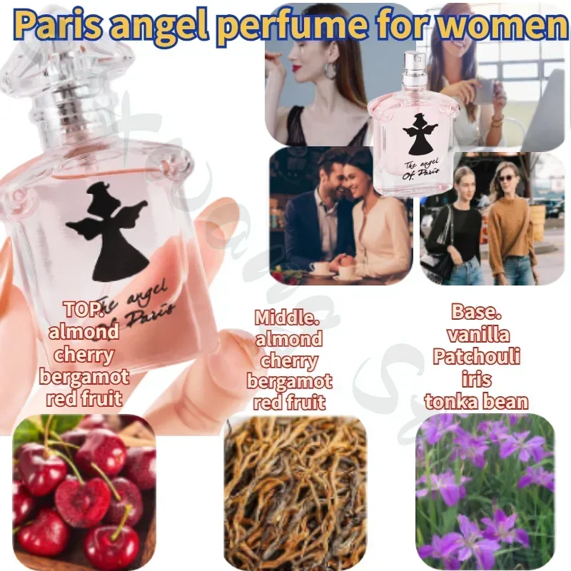 Beautiful Girl Paris Angel Three-piece Gift Box Set Little Black Dress Women's Perfume Long-lasting Fragrance Fresh and Elegant