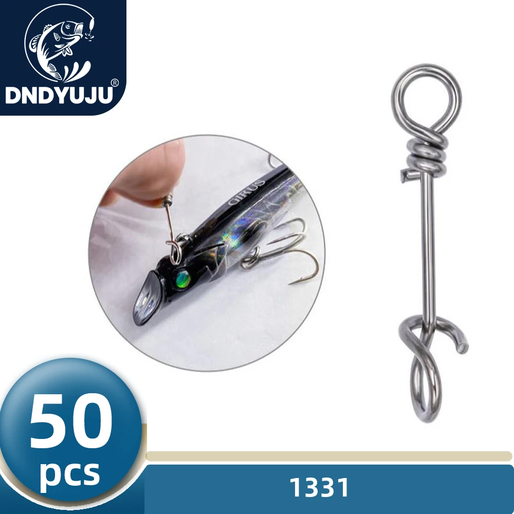 DNDYUJU 50pcs Strengthen Stainless Steel Quick Lock Snap Spring Clamp Buckle Lure Drop Rigs Connector for Fishing Accessories