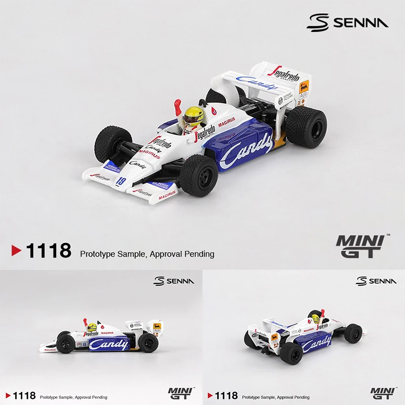

Предпродажа MINIGT 1118 1:64 Toleman TG184 # 19 Айртон Сенна 1984 Гран-при Монако 2-е место, литая под давлением модель автомобиля, коллекция игрушек 1118