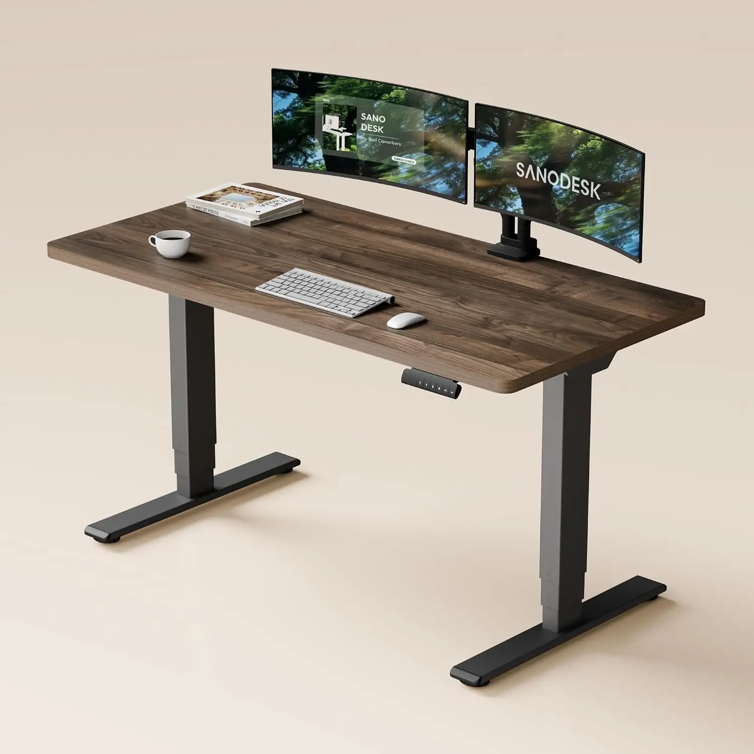Dual Motor Height Adjustable Standing Desk 220lbs Load Home Office Ergonomic Workstation, Customized