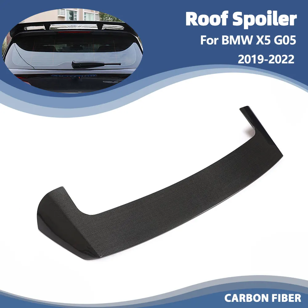 Car Rear Roof Spoiler Wings for BMW X5 G05 M50i Sport Utlity 4-Door 2019-2022 Carbon Fiber Roof Spoiler Wing Lip Window Trim