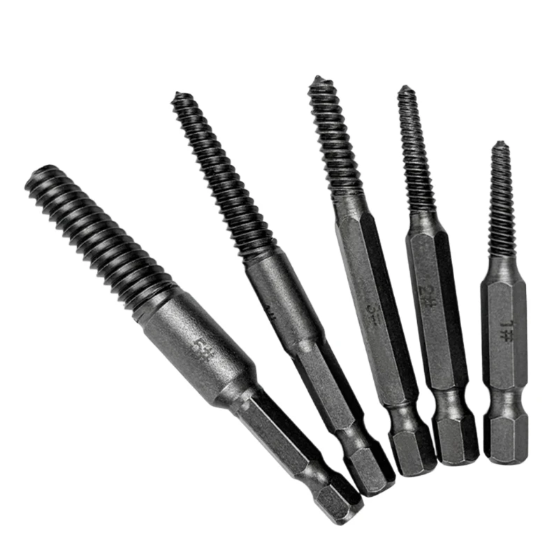 

A2BE 5Pieces Heavy Duty Reverse Thread Screw Removers With Hexagonal Handle