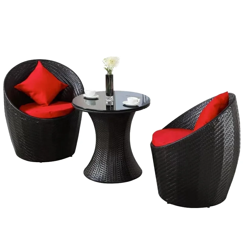 #Modern Nordic Round Coffee Table and Chair Set Outdoor Sofa Set Garden Rattan Suitable for Living Room Restaurant Hotel