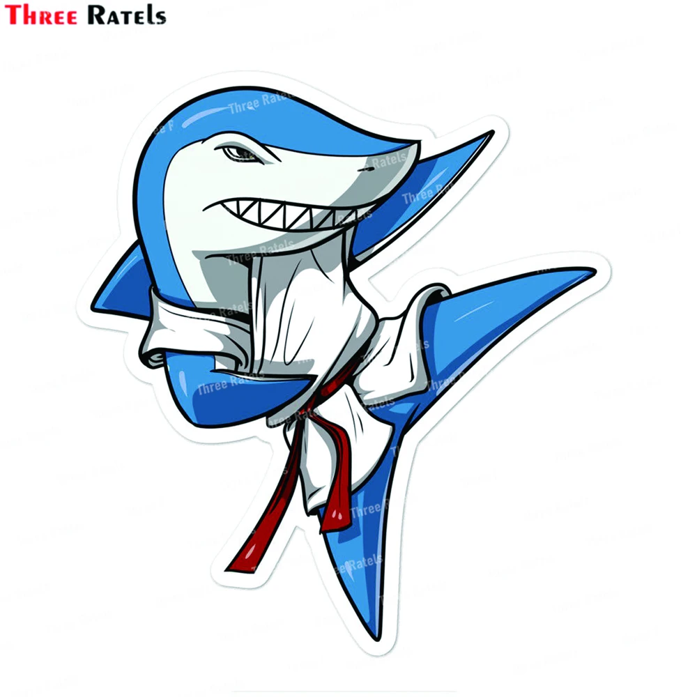 Three Ratels L841 Shark And Tiger Karate Stickers For Skateboard Phone Guitar Laptop Suitcase Car Graffiti Sticker DIY Toys