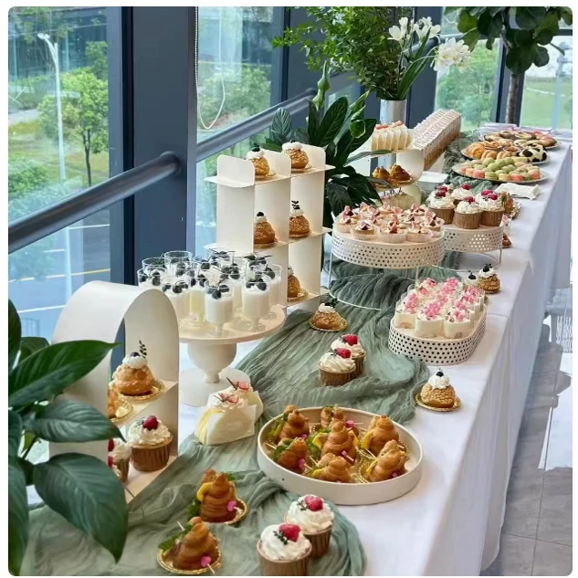 Cream style dessert table ornament display rack birthday cake rack wedding setting table cold meal coffee break