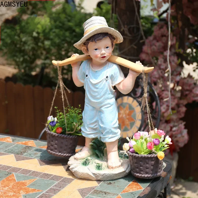 AGMSYEU Creative Succulent Flower Pot Cartoon Simulation Character Decoration Garden Balcony Green Plant Potted Home Decoration