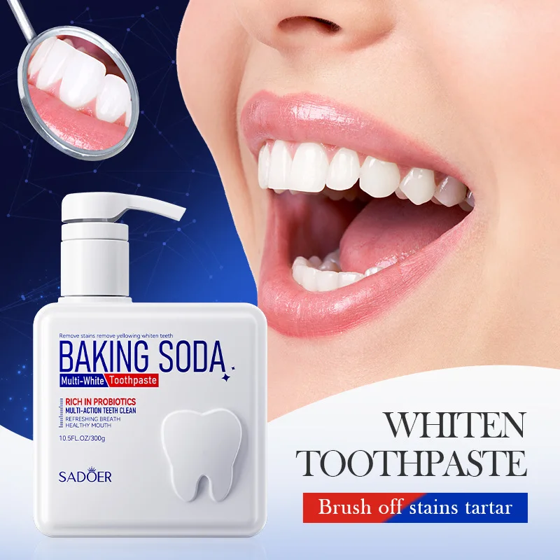 300g baking soda probiotic toothpaste cleanses the mouth, removes tartar, prevents bad breath, and reduces dental plaque
