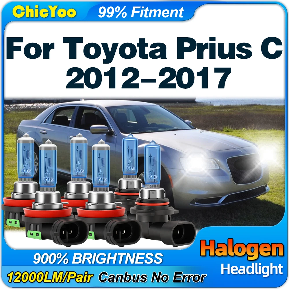 300W Canbus No Error Halogen Lamps 30000LM Car Headlight 12V Fog Lights For Toyota Prius C 2012 2013 2014 2015 2016 2017