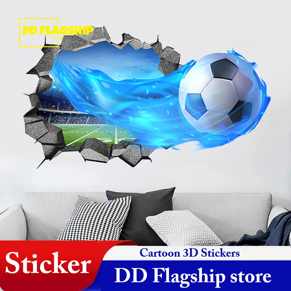 

DD 2pcs 3D waterproof sticker pvc self-adhesive Anime Football Series kindergarten cartoon poster wall bedroom room wall