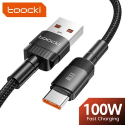 Toocki-Câble USB Type-C 100W pour recharge rapide et transfert de données, cordon de chargeur USB-C pour téléphone Huawei, Honor, Samsung, Xiaomi, longueur 1m/2m