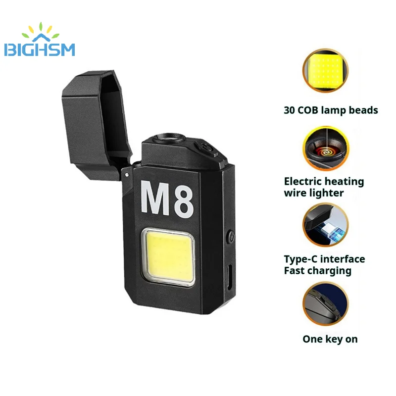 Portable Rechargeable Arc Light-er Lighting Light Mini Outdoor Multi Functional Waterproof Flashlight Keychain Lights