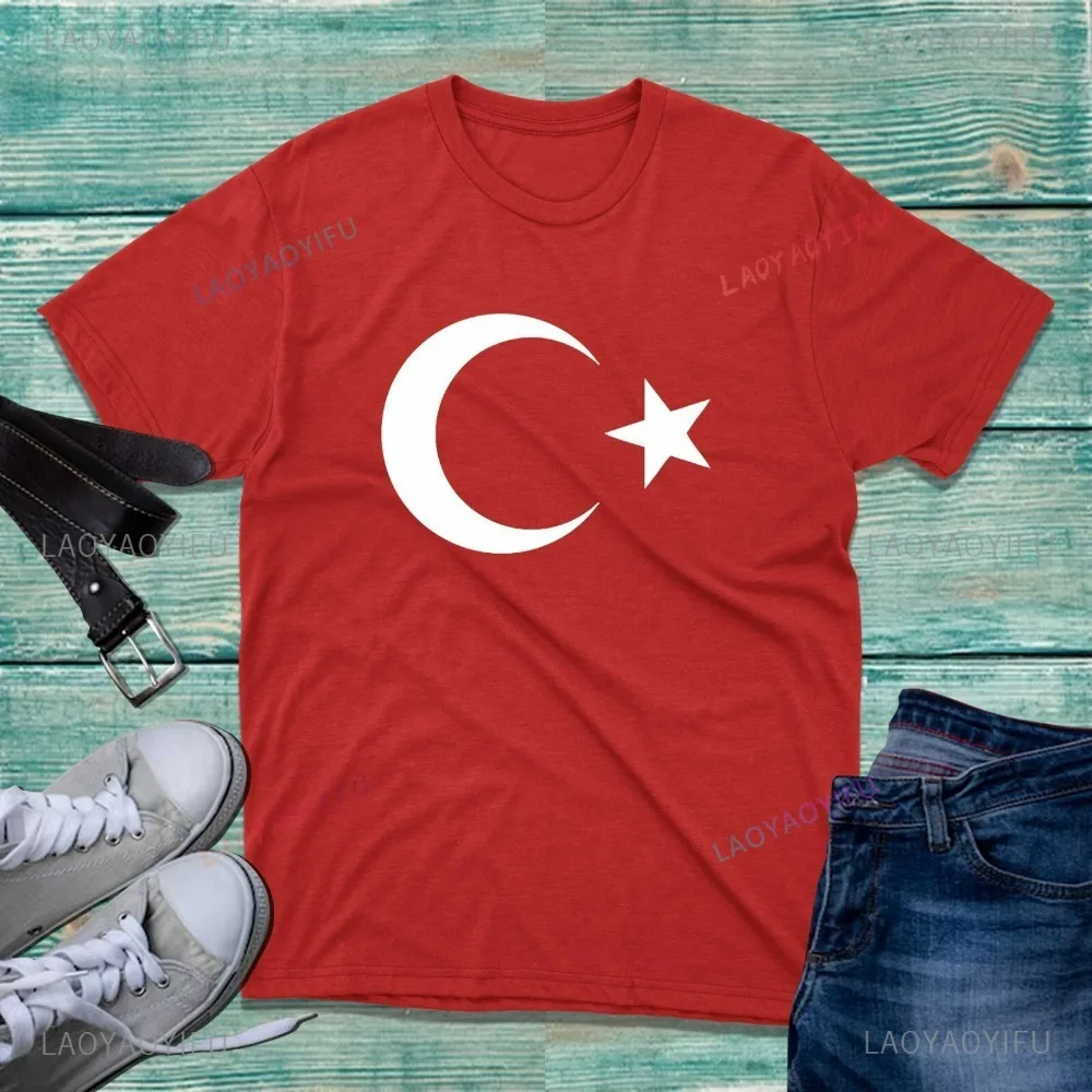 تركيا العلم اسطنبول المواطن ارطغرل العثماني القطن تي شيرت موضوع الوطنية الإعلان عن الخصائص الوطنية