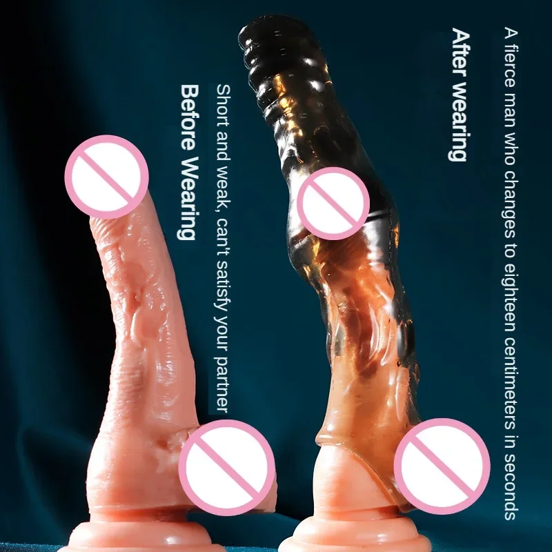 Extend 7cm Penis Enlargement Sleeve Vibrator Cock Ring Reusable Condoms Sex Toys for Men G Spot Vibrating Delay Ejaculation